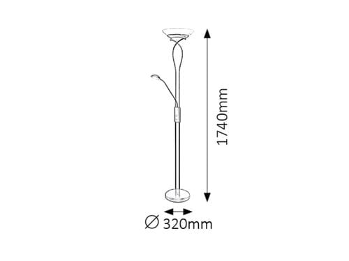 RabaLux Lampada da terra Gamma Trend 4554 Nero
