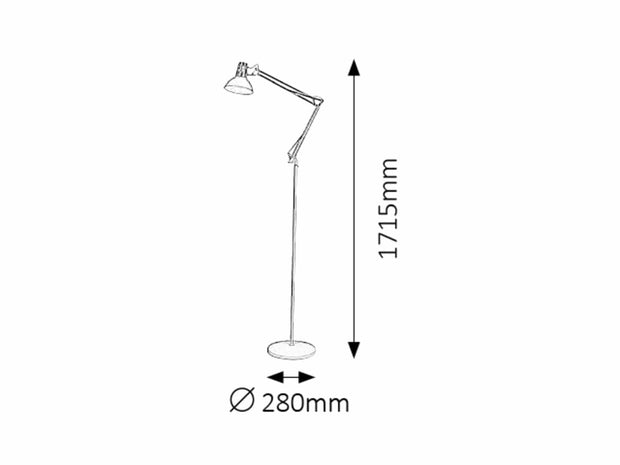 RabaLux Lampada da terra Gareth 4524 Grigio