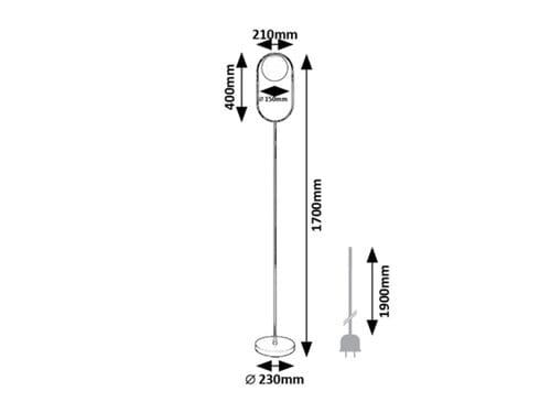 RabaLux Lampada da terra Ghita 74029 Nero
