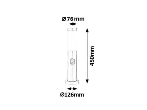 RabaLux Lampada da terra Inox Torch 8267 Grigio