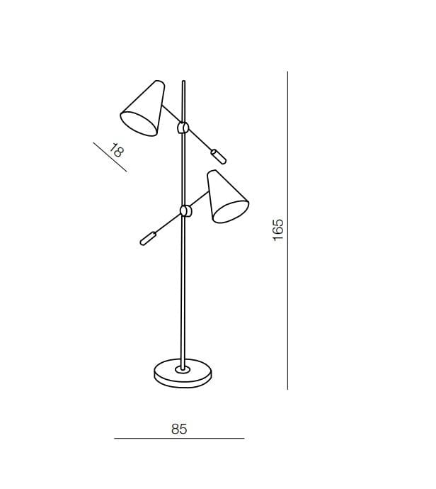 Azzarddo Lampada da terra Kaja AZ2863 Bianco
