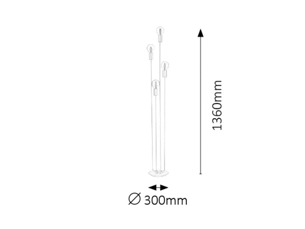 RabaLux Lampada da terra Lanny 4561 Nero