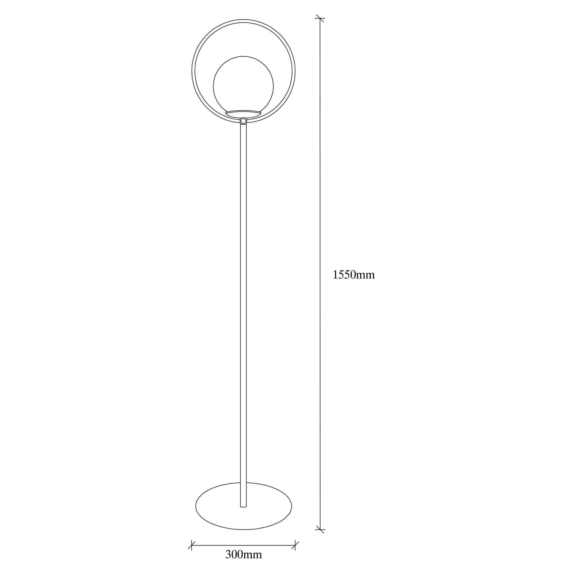 Asir Lampada da terra Lik 4071 Bianco e Nero