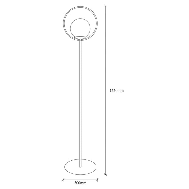 Asir Lampada da terra Lik 4071 Bianco e Nero