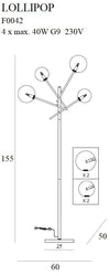 Maxlight Lampada da terra Lollipop F0042 Ottone