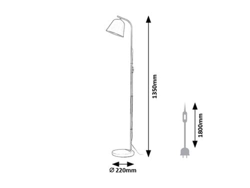 RabaLux Lampada da terra Malia 3096 Grigio