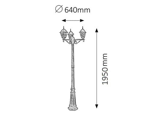 RabaLux Lampada da terra Monaco 8186 Oro