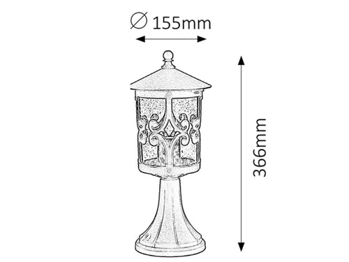 RabaLux Lampada da terra Palma 8537 Nero