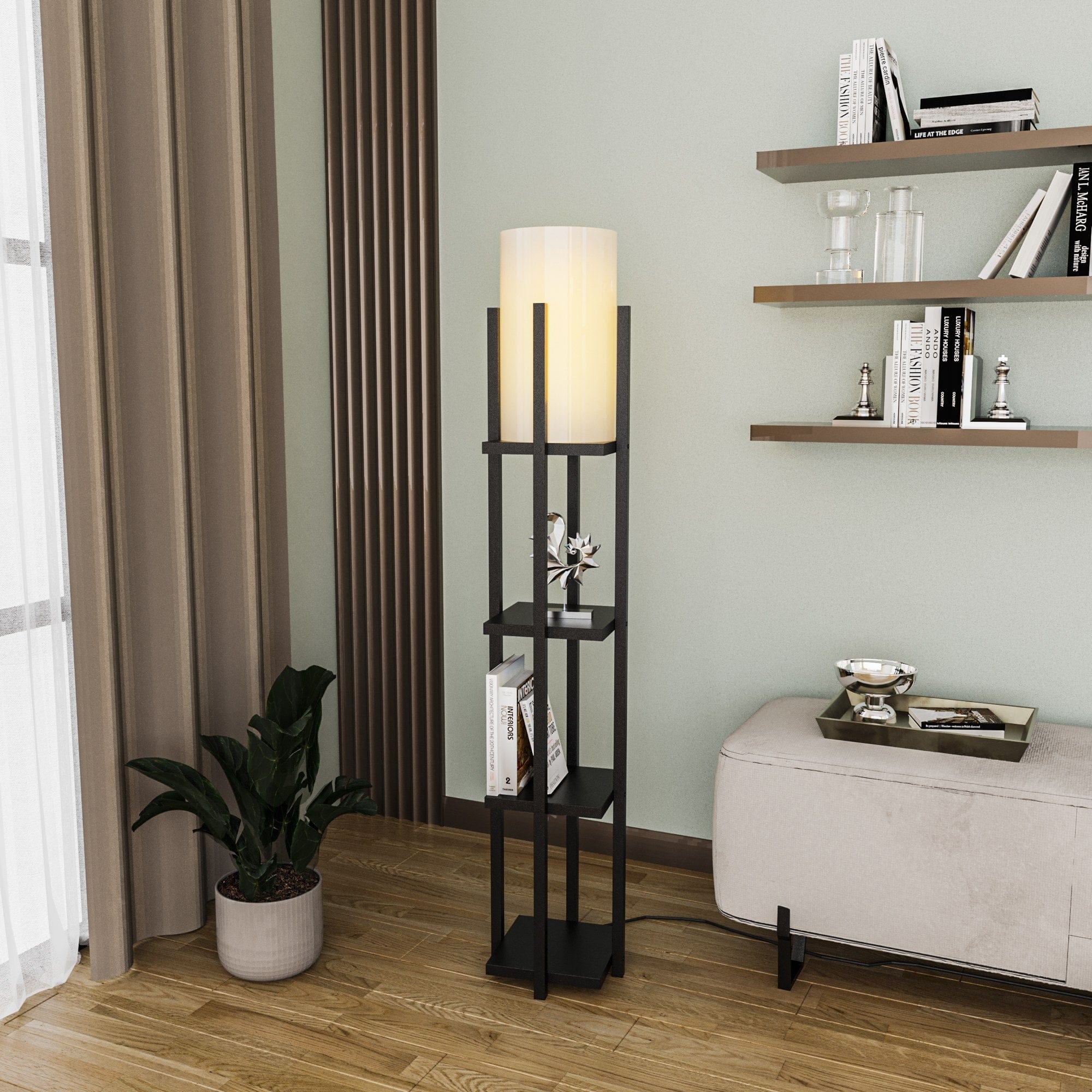 Asir Lampada da terra Shelf Lamp-8111 Nero