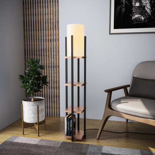 Lampada da terra Shelf Lamp-8113 Nero