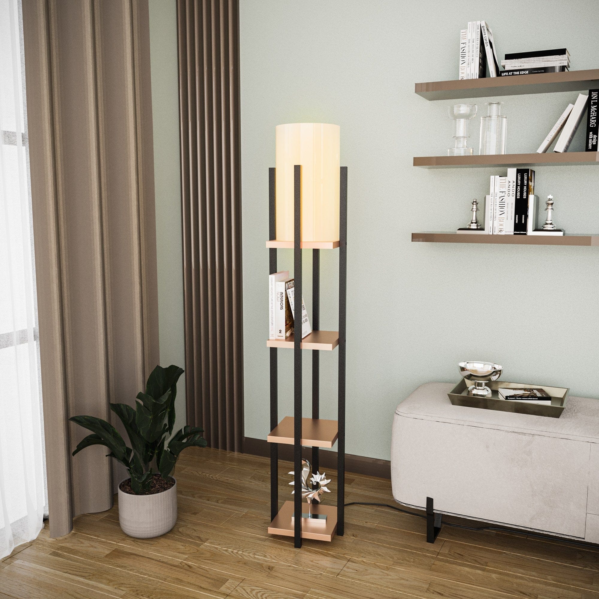Asir Lampada da terra Shelf Lamp-8113 Nero