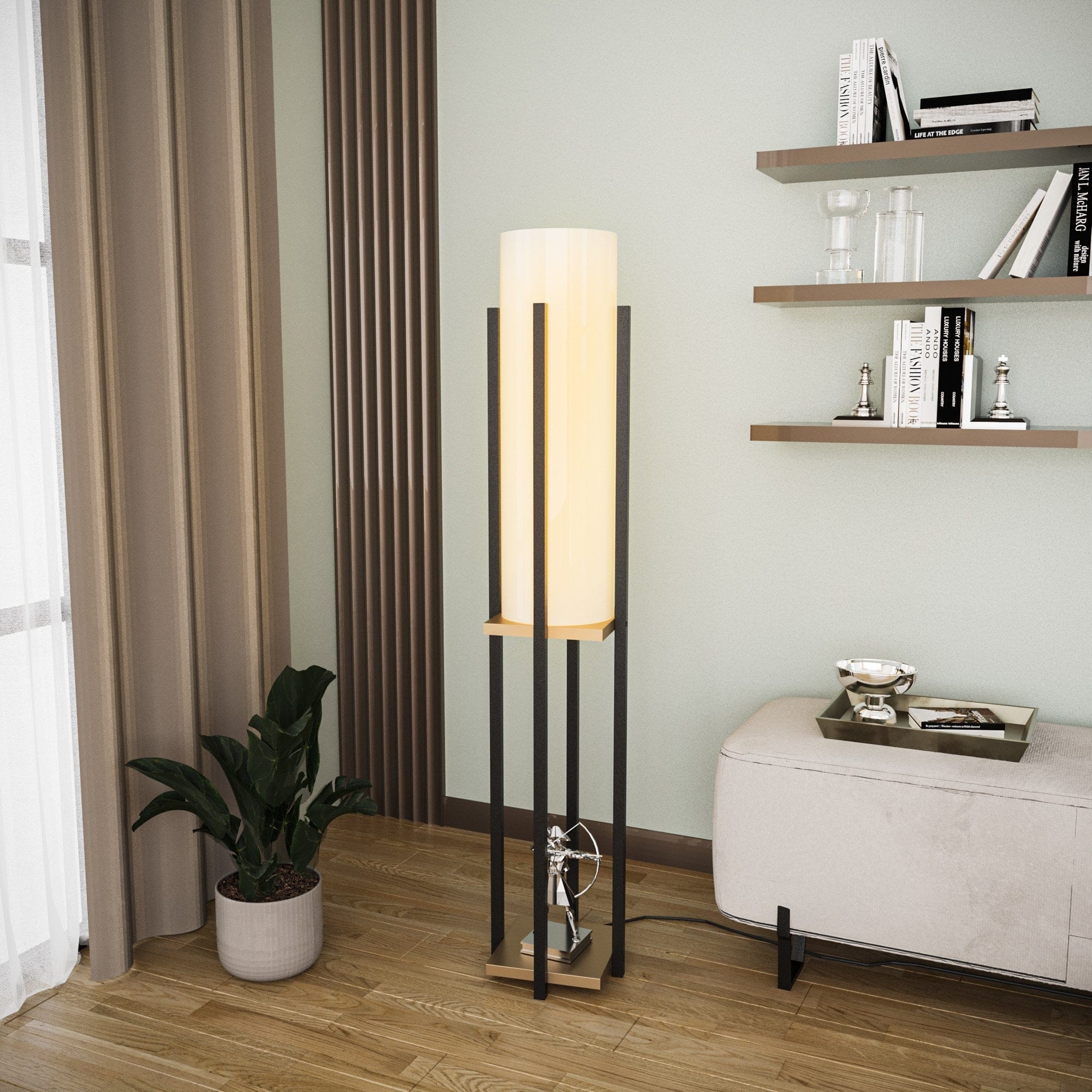 Asir Lampada da terra Shelf Lamp-8129 Nero