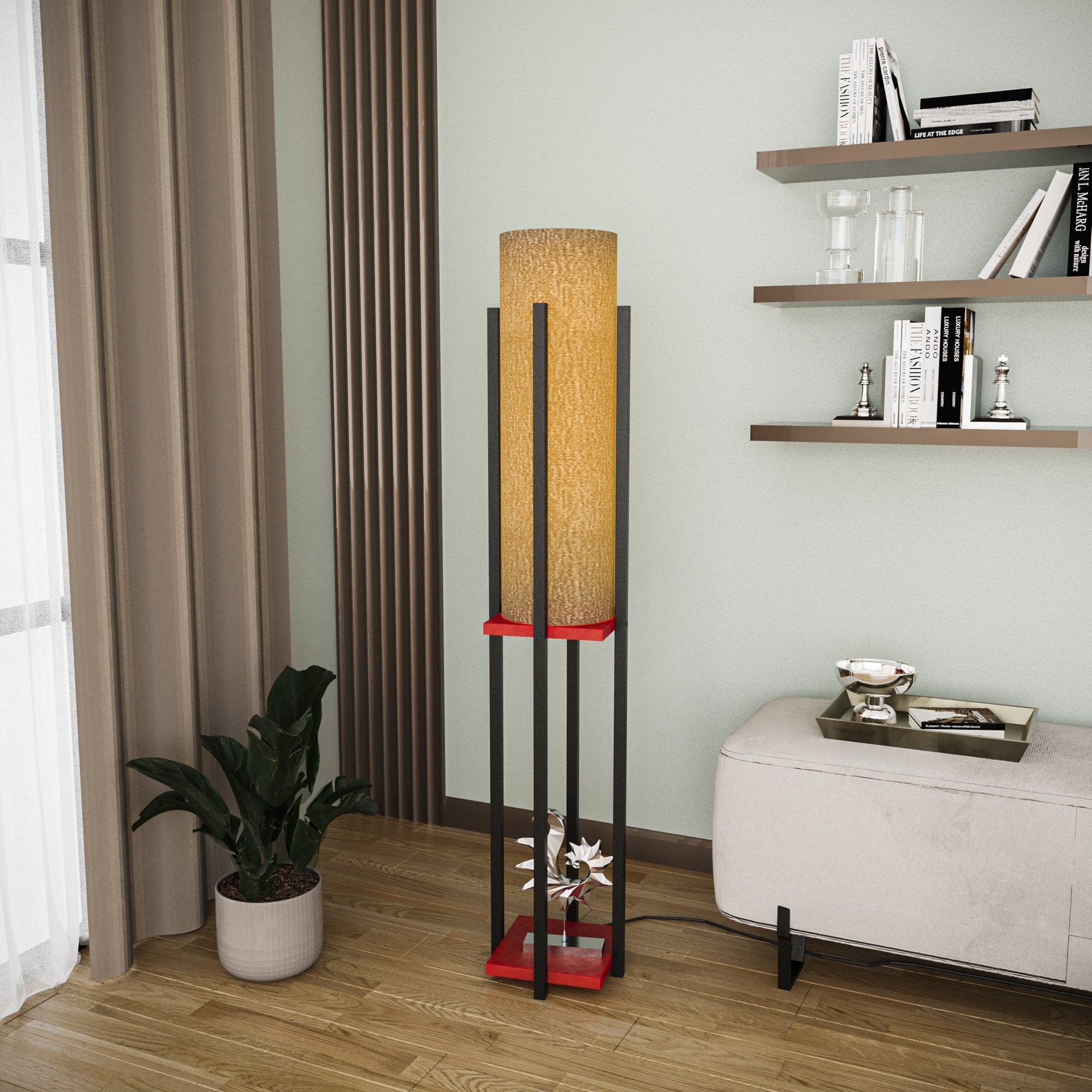 Asir Lampada da terra Shelf Lamp-8132 Nero