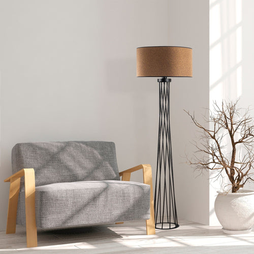 Asir Lampada da terra Tall 13472 Marrone
