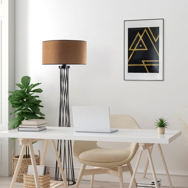 Asir Lampada da terra Tall 13472 Marrone