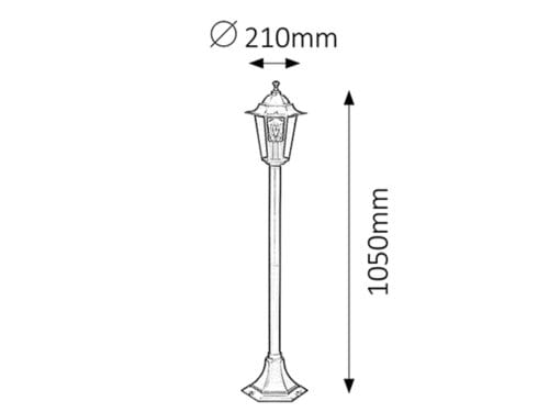 RabaLux Lampada da terra Velence 8210 Nero