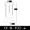 Oyo Lampada Damla Trio Asimetric Nero