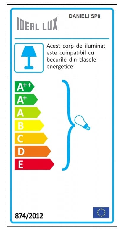 IdealLux Lampada Danieli SP8 Ambra