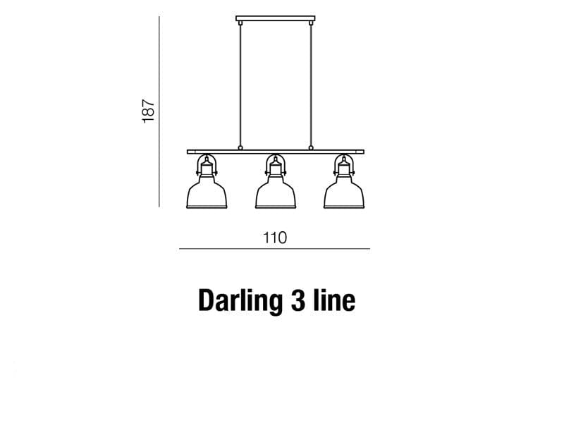 Azzarddo Lampada Darling 3 Line AZ2144 Nero
