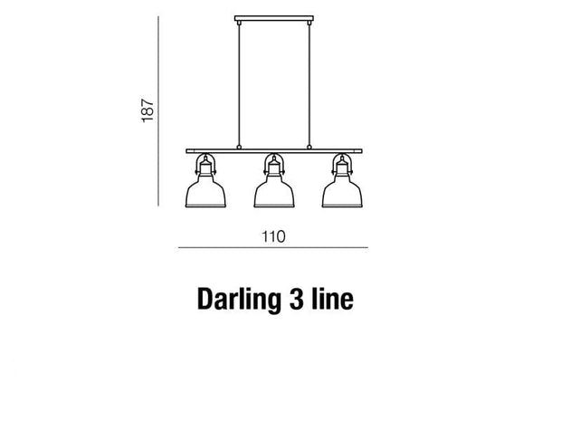 Azzarddo Lampada Darling 3 Line AZ2144 Nero