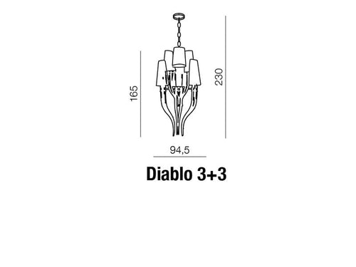 Azzarddo Lampada Diablo 3+3 AZ1417 Nero