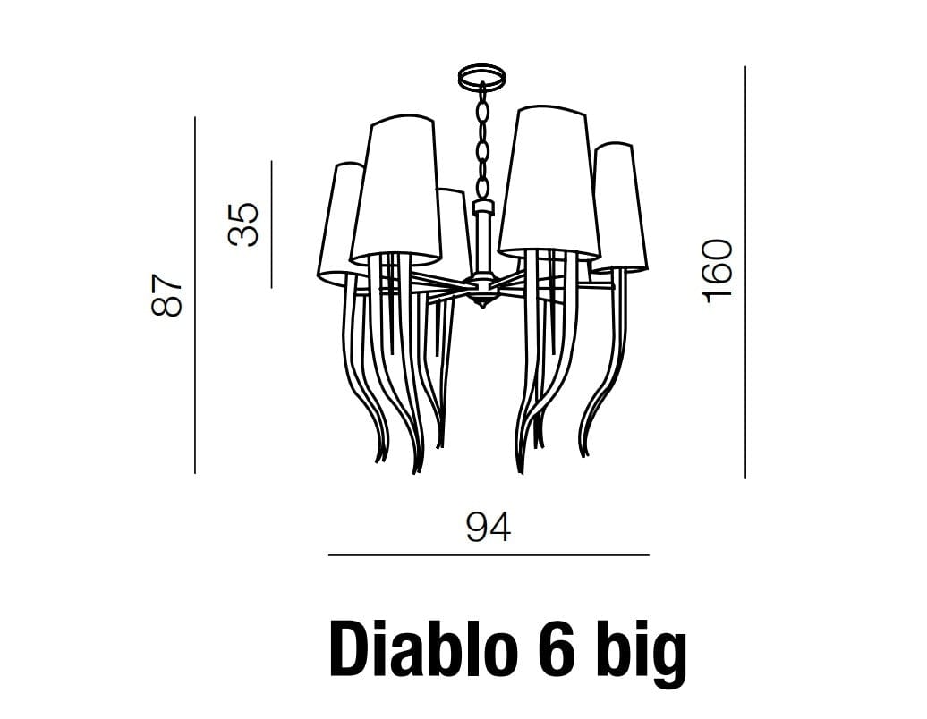 Azzarddo Lampada Diablo 6 Big AZ1390 Nero