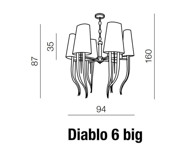 Azzarddo Lampada Diablo 6 Big AZ1390 Nero