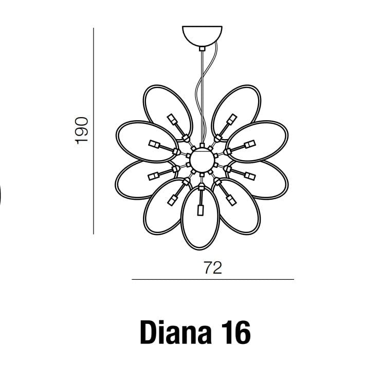 Azzarddo Lampada Diana 16 AZ2155 Cromo