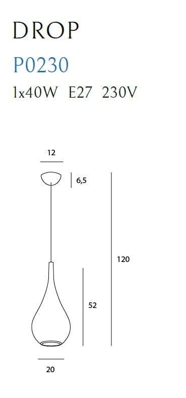 Maxlight Lampada Drop P0230 Cromo