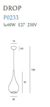 Maxlight Lampada Drop P0233 Nero