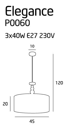 Maxlight Lampada Elegance P0060 Cromo
