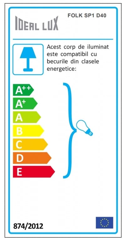 IdealLux Lampada Folk SP1 D40 Rame