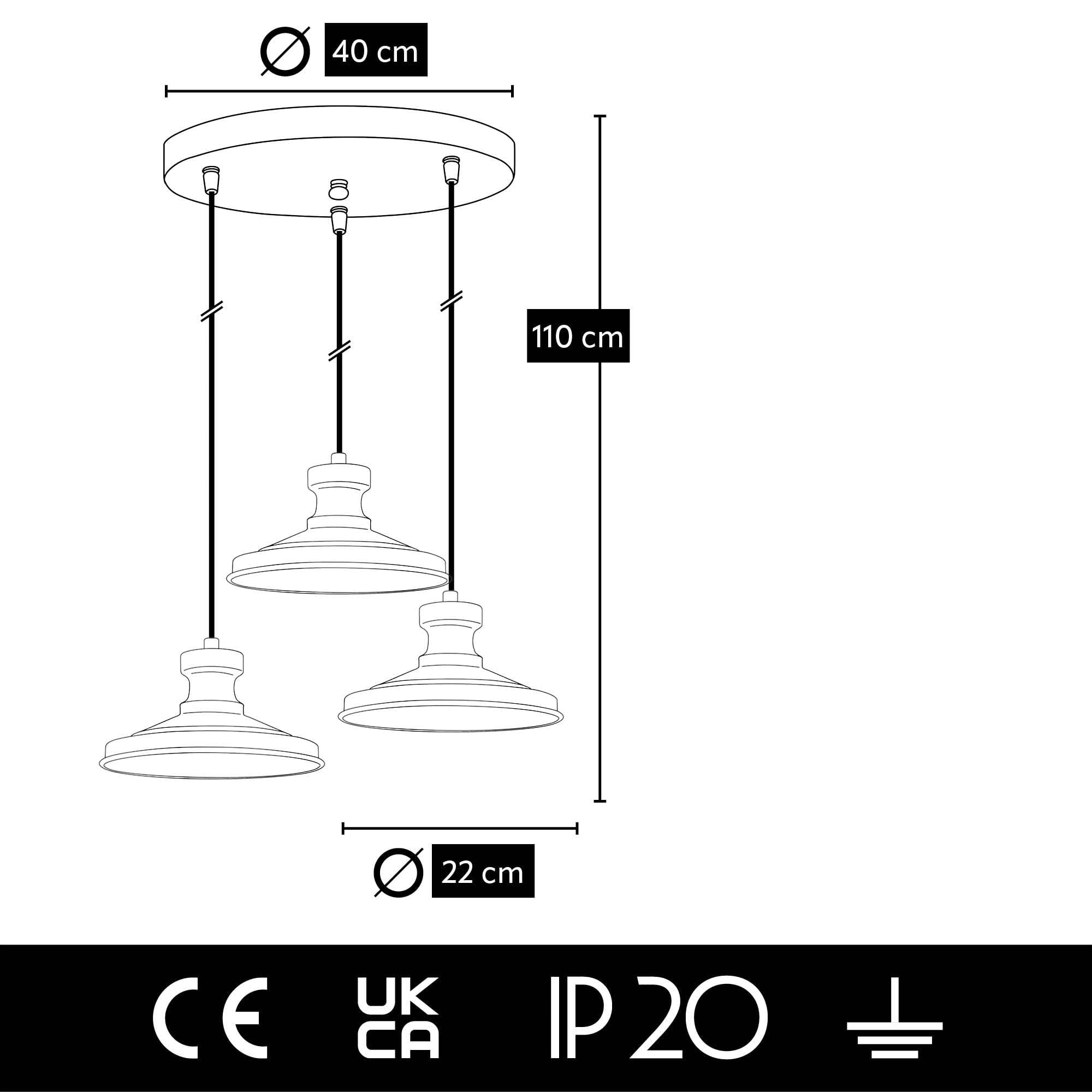Oyo Lampada Hisar Trio Asimetric Oro
