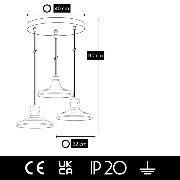 Oyo Lampada Hisar Trio Asimetric Oro
