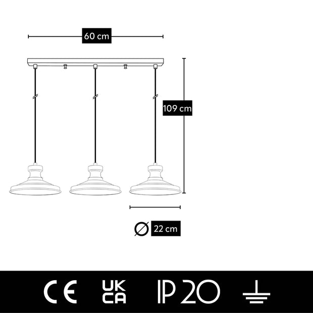 Oyo Lampada Hisar Trio Line Nero