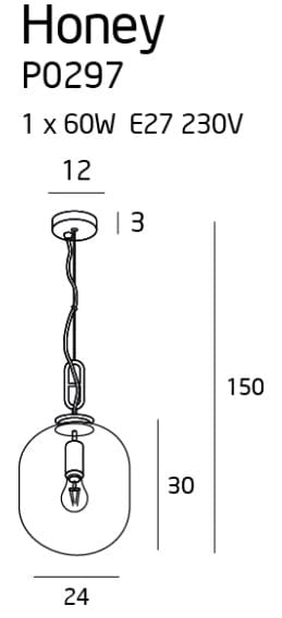 Maxlight Lampada Honey P0297 Nero