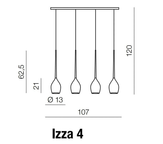 Azzarddo Lampada Izza 4 AZ0101 Bianco