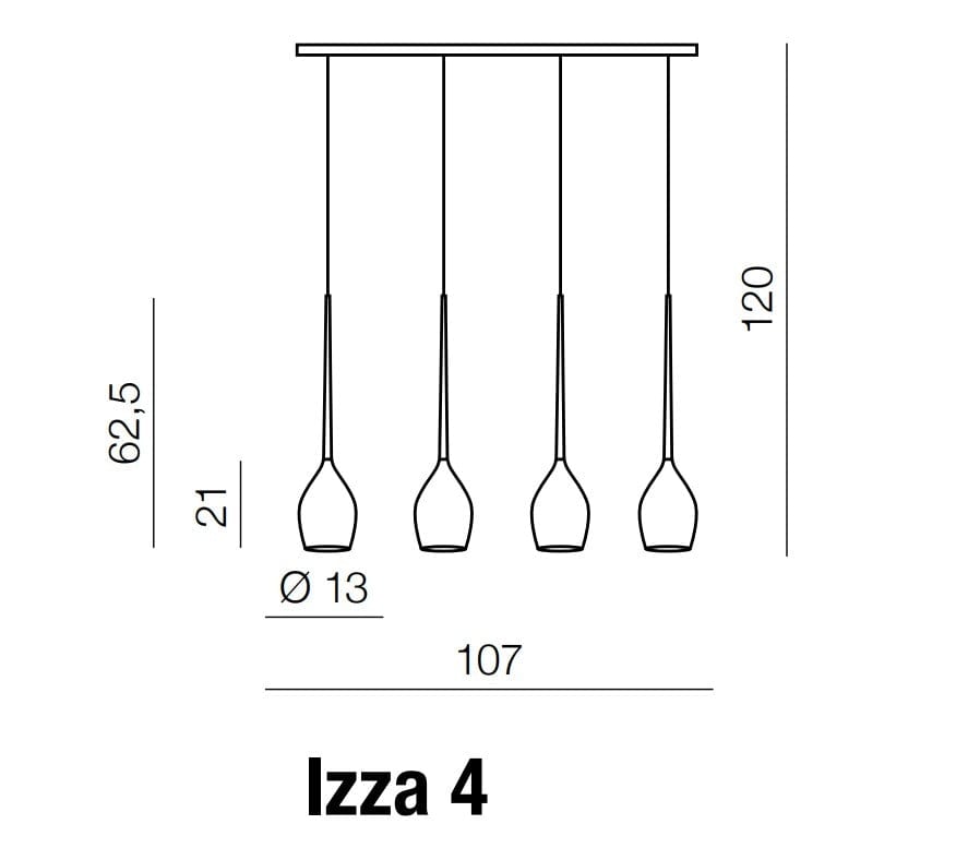 Azzarddo Lampada Izza 4 AZ2938 Grigio