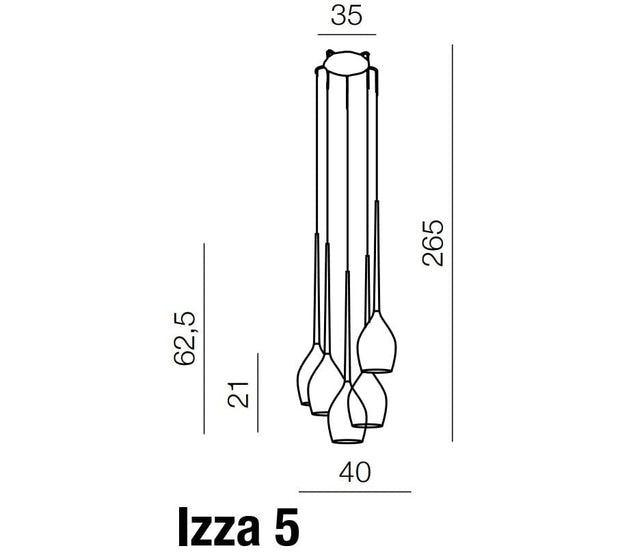 Azzarddo Lampada Izza 5 AZ0311 Bianco