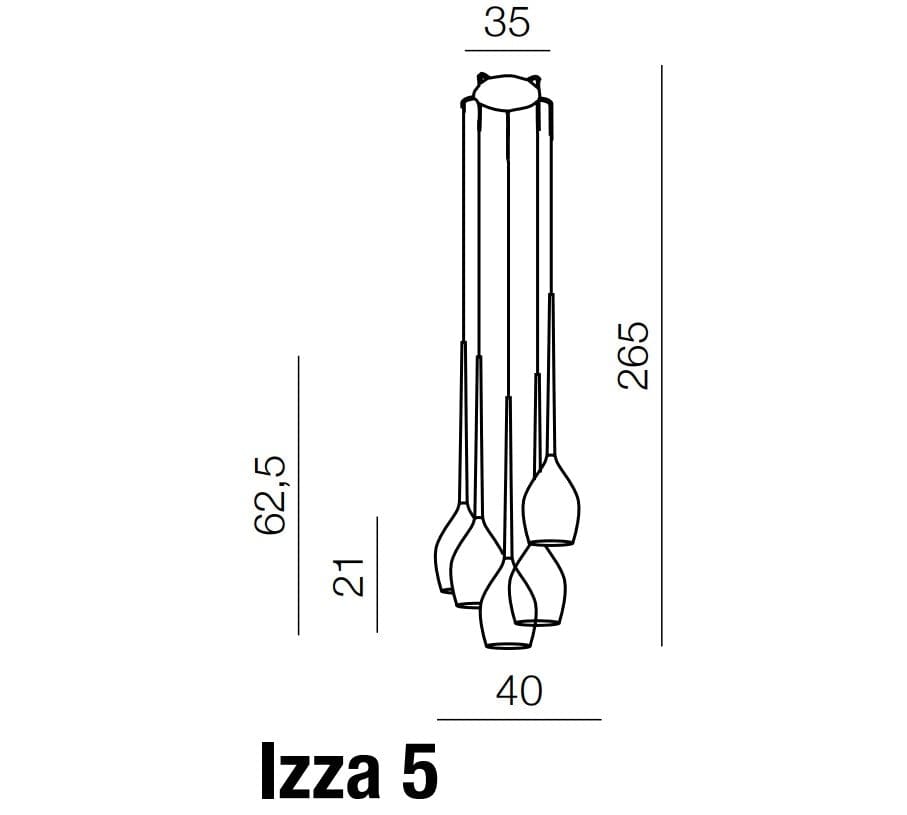 Azzarddo Lampada Izza 5 AZ0312 Nero