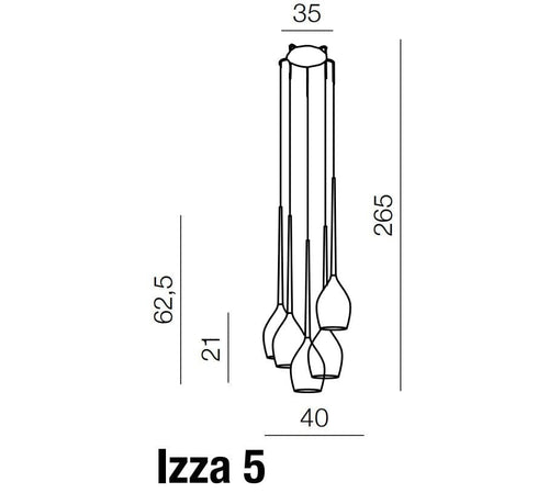 Azzarddo Lampada Izza 5 AZ2939 Grigio