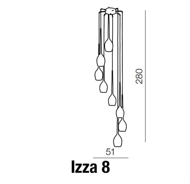 Azzarddo Lampada Izza 8 AZ0159 Nero