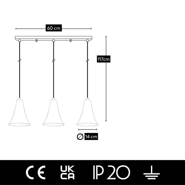 Oyo Lampada Konik Trio Line Nero