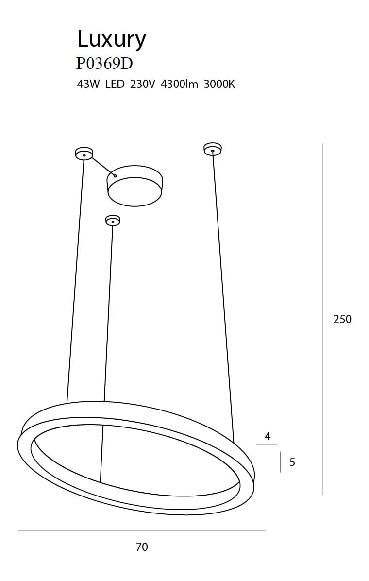 Maxlight Lampada Luxury P0369D Oro