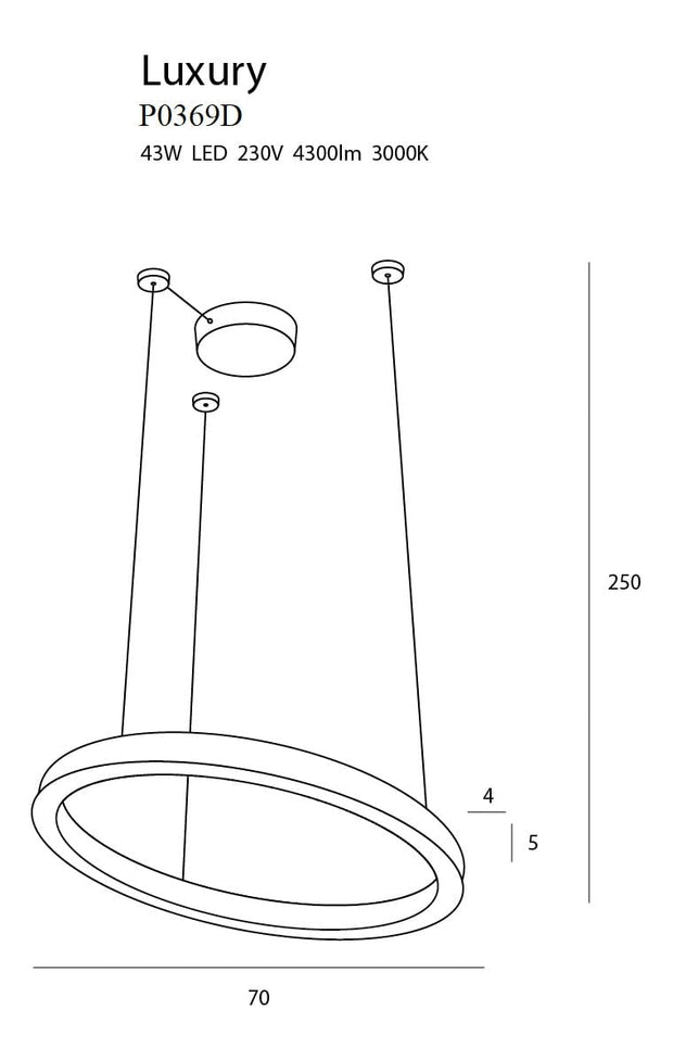 Maxlight Lampada Luxury P0369D Oro
