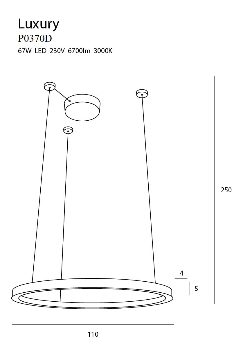 Maxlight Lampada Luxury P0370D Oro