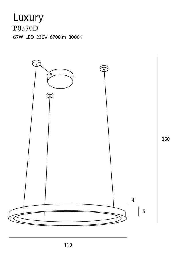 Maxlight Lampada Luxury P0370D Oro