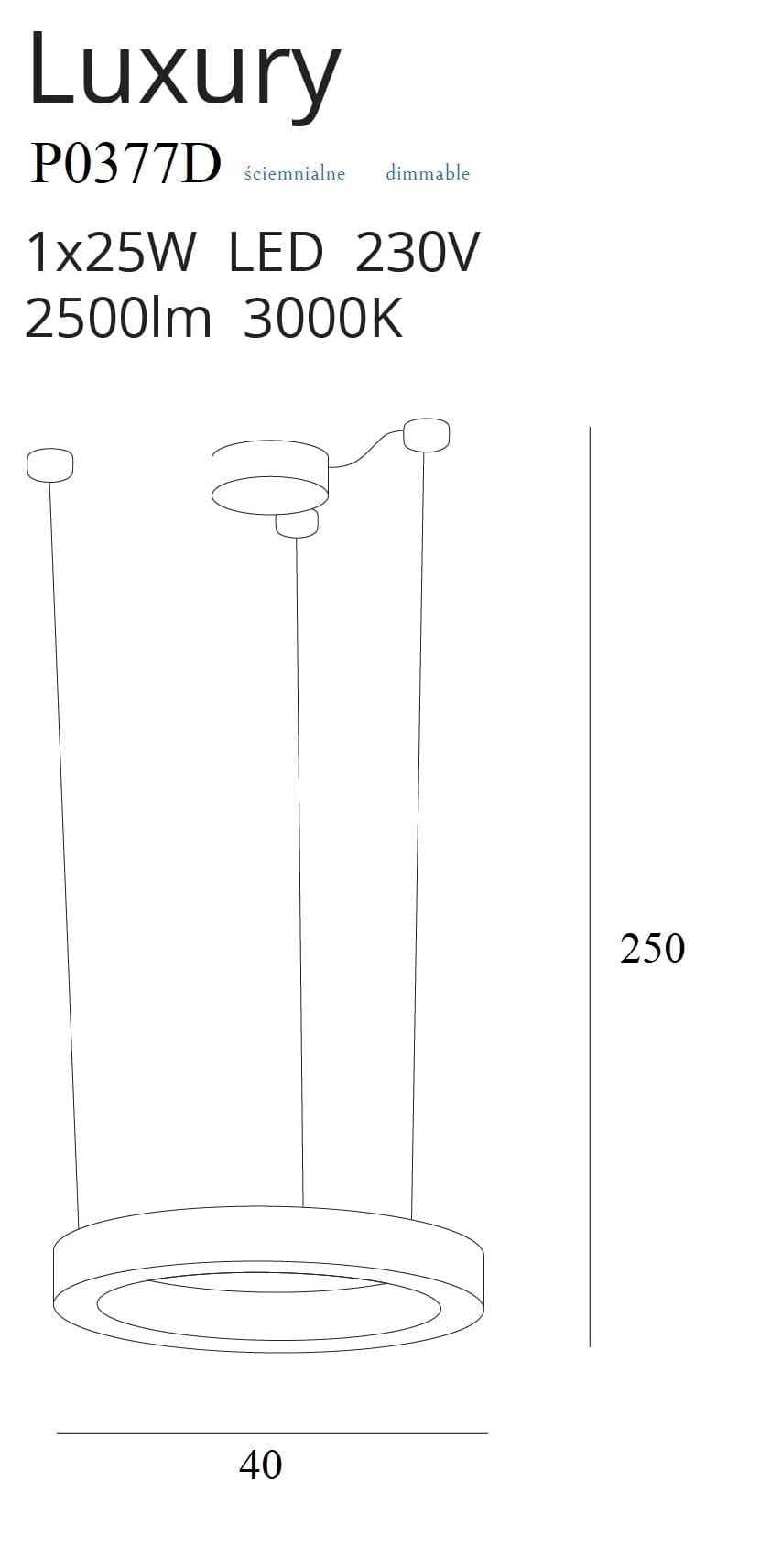 Maxlight Lampada Luxury P0377D Oro