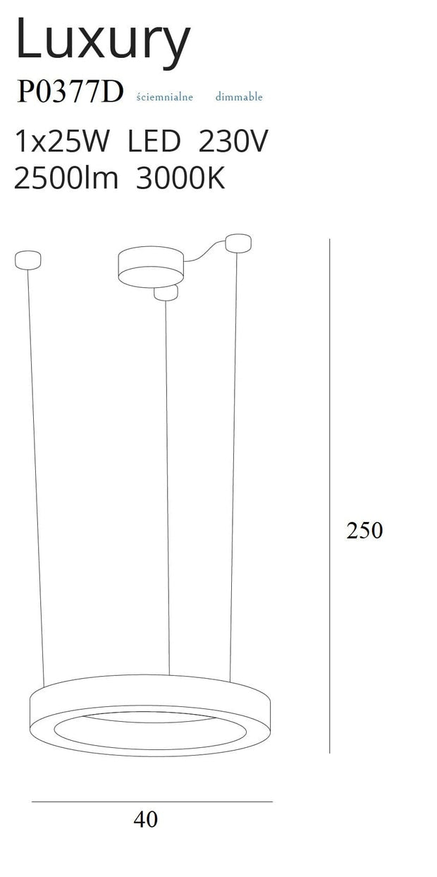Maxlight Lampada Luxury P0377D Oro