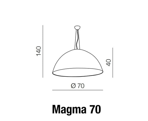 Azzarddo Lampada Magma 70 AZ1403 Bianco e Nero